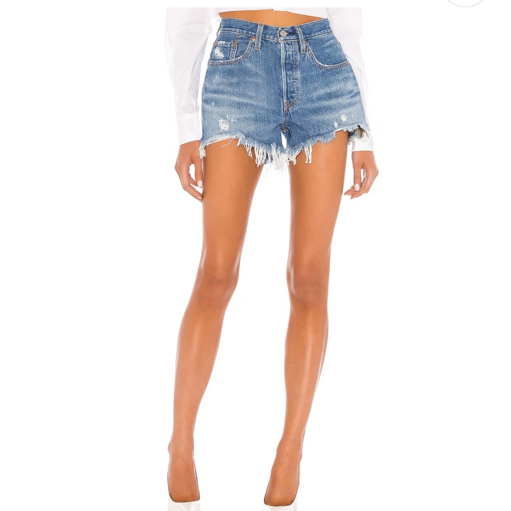 Levi's Distressed Blue Jean Shorts